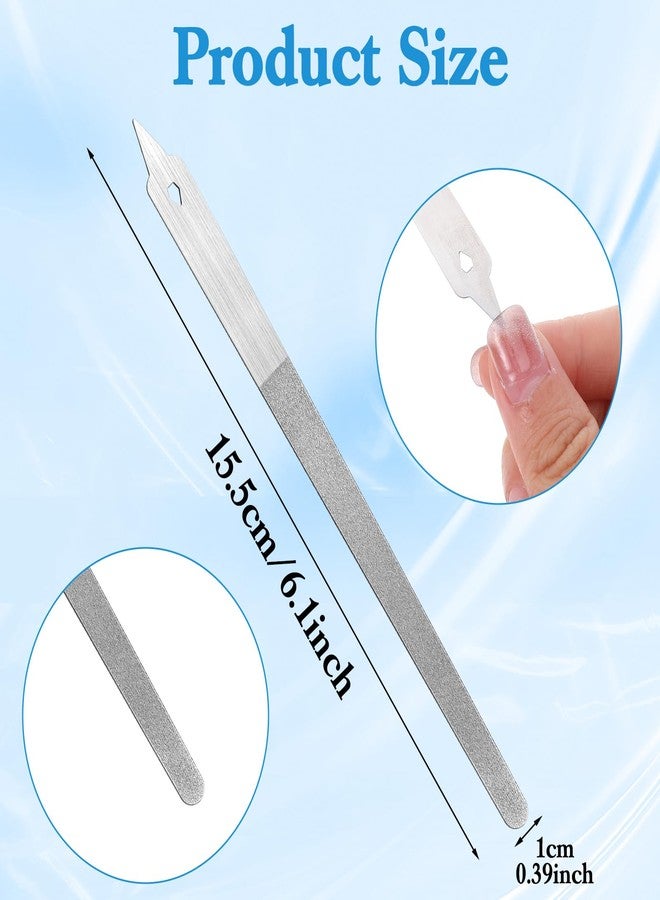 Kifmurase 4 Pcs Diamond Deb Nail Files with Sharp Pointed Tip, Double Sided Metal Nails File for Natural Nails, Stainless Steel Nail Dresser Buffering Files Tools for Salon Home Manicure Pedicure - Image 2